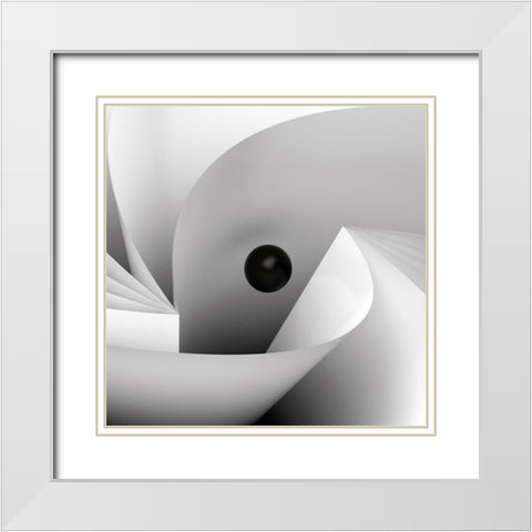 Big Eye White Modern Wood Framed Art Print with Double Matting by Bunjamin (Abe), Antonyus