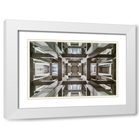 ceiling White Modern Wood Framed Art Print with Double Matting by Tetsurou, Kobayashi