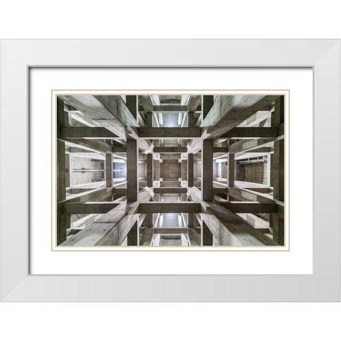 ceiling White Modern Wood Framed Art Print with Double Matting by Tetsurou, Kobayashi