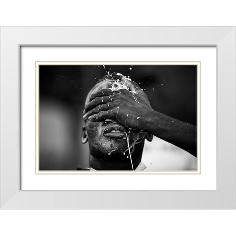 Ritual White Modern Wood Framed Art Print with Double Matting by Godinho, Luis