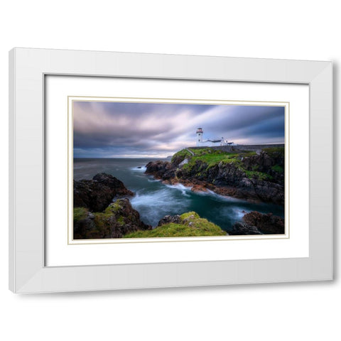 Fanad Head Lighthouse White Modern Wood Framed Art Print with Double Matting by Gastager, Daniel