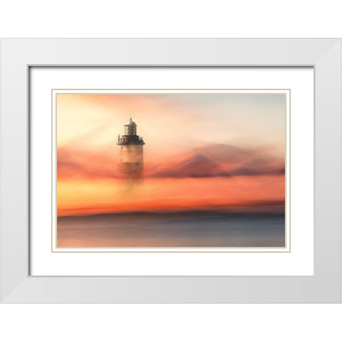 Lost At Sea White Modern Wood Framed Art Print with Double Matting by Davidsson, Gustav