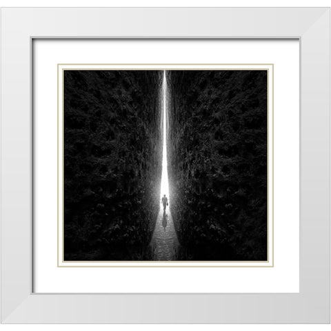 This way White Modern Wood Framed Art Print with Double Matting by Almawash, Sulaiman