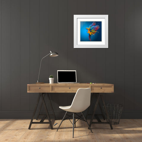 Flying Colours White Modern Wood Framed Art Print with Double Matting by Almawash, Sulaiman