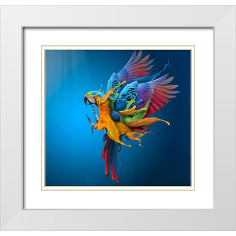 Flying Colours White Modern Wood Framed Art Print with Double Matting by Almawash, Sulaiman