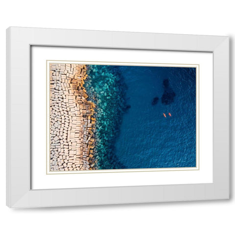 From above II White Modern Wood Framed Art Print with Double Matting by Carrillo Lopez, Antonio