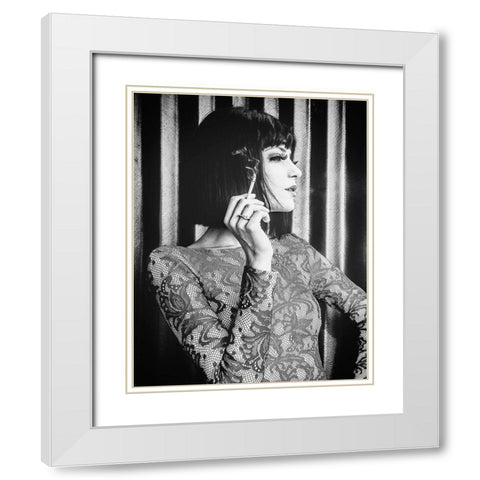 Saturday White Modern Wood Framed Art Print with Double Matting by Adrian, Simion