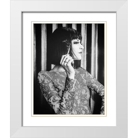 Saturday White Modern Wood Framed Art Print with Double Matting by Adrian, Simion