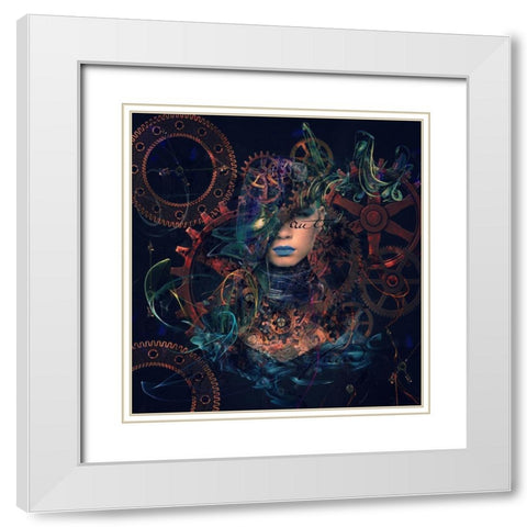 Reincarnation White Modern Wood Framed Art Print with Double Matting by Simongulashvili, Natalia