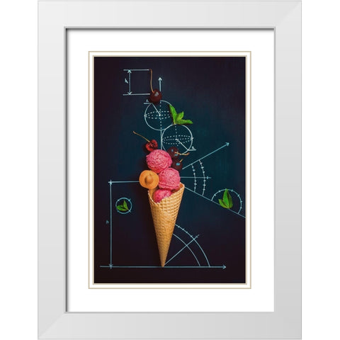 Summer homework White Modern Wood Framed Art Print with Double Matting by Belenko, Dina