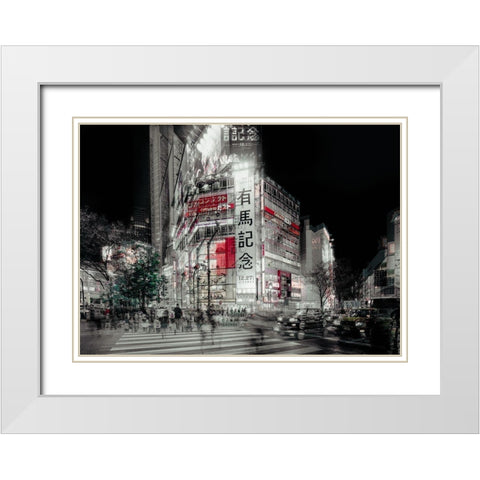 street life in Tokyo White Modern Wood Framed Art Print with Double Matting by Chiriaco, Carmine