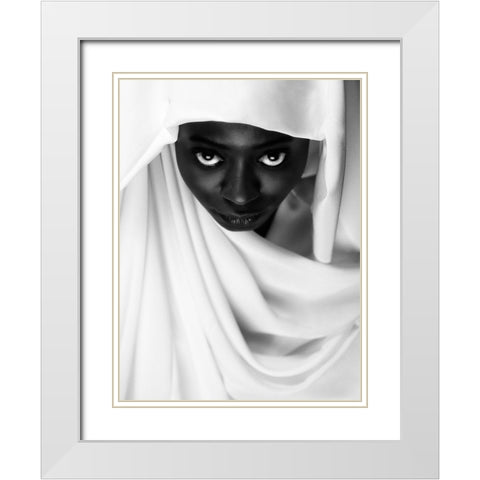 Colored White Modern Wood Framed Art Print with Double Matting by Durand-Moldawan, Clovis