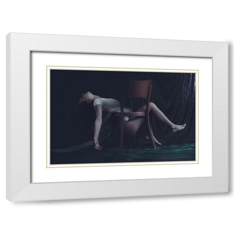 leitmotif of self retrieval White Modern Wood Framed Art Print with Double Matting by Tautzenberger, Bettina