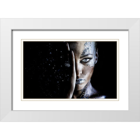 milky way White Modern Wood Framed Art Print with Double Matting by D, Polo