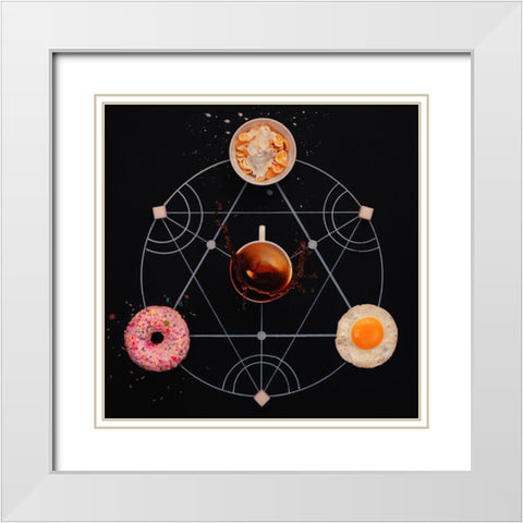 Breakfast alchemy White Modern Wood Framed Art Print with Double Matting by Belenko, Dina