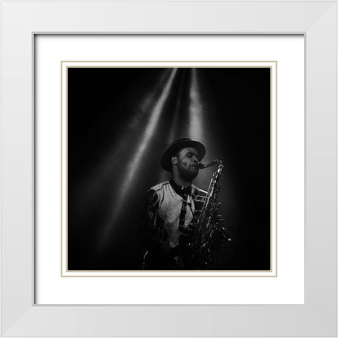 summer song White Modern Wood Framed Art Print with Double Matting by Correia, Rui