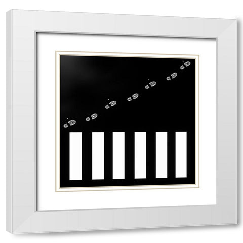 the man with the wooden walking stick White Modern Wood Framed Art Print with Double Matting by Flour, Piet