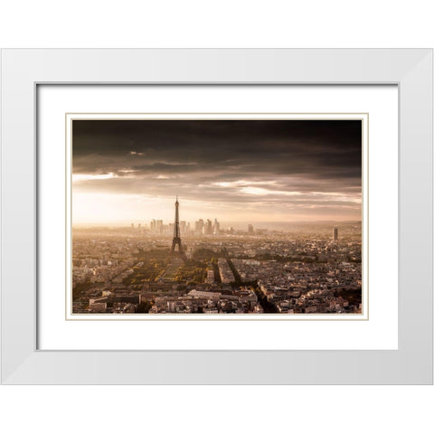 PARIS MAGNIFICENCE White Modern Wood Framed Art Print with Double Matting by Marx, Jaco