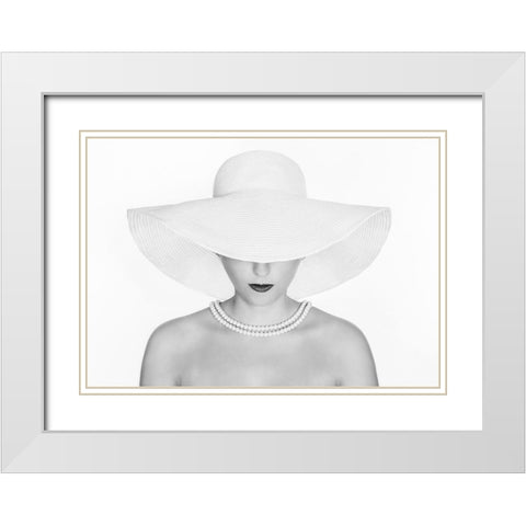 Pure White White Modern Wood Framed Art Print with Double Matting by Pentony Ma, Pauline