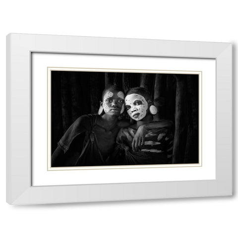 Friends White Modern Wood Framed Art Print with Double Matting by Beut, Jose