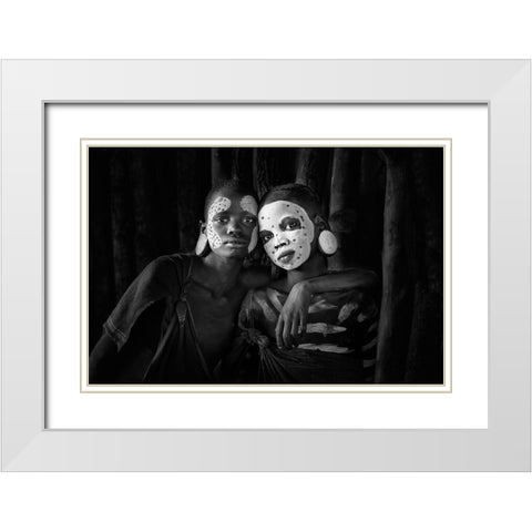 Friends White Modern Wood Framed Art Print with Double Matting by Beut, Jose