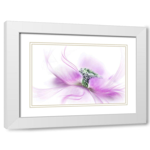 Flow White Modern Wood Framed Art Print with Double Matting by Parker, Jacky