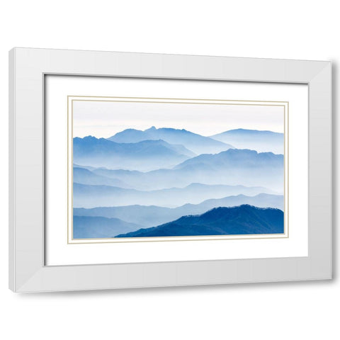 Misty Mountains White Modern Wood Framed Art Print with Double Matting by Eom, Gwangseop