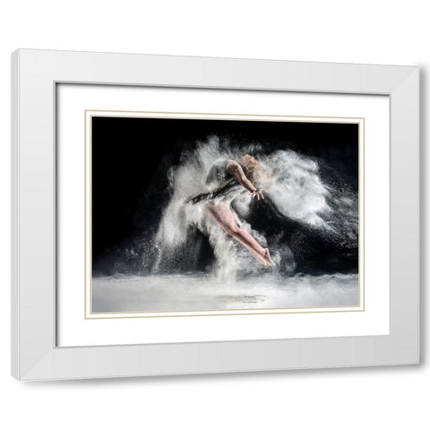 Frenzy White Modern Wood Framed Art Print with Double Matting by Pentony Ma, Pauline