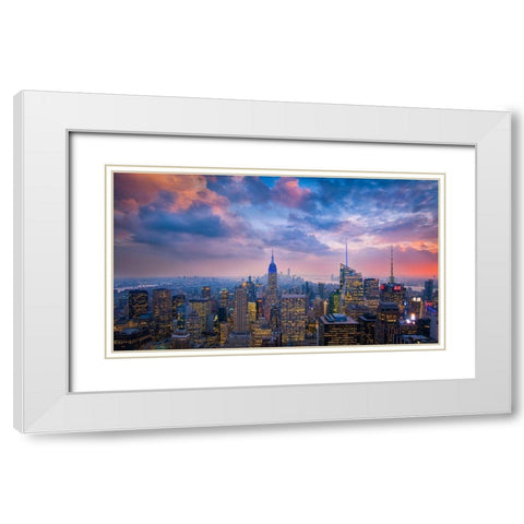 Top of The Rock White Modern Wood Framed Art Print with Double Matting by Zheng, Michael