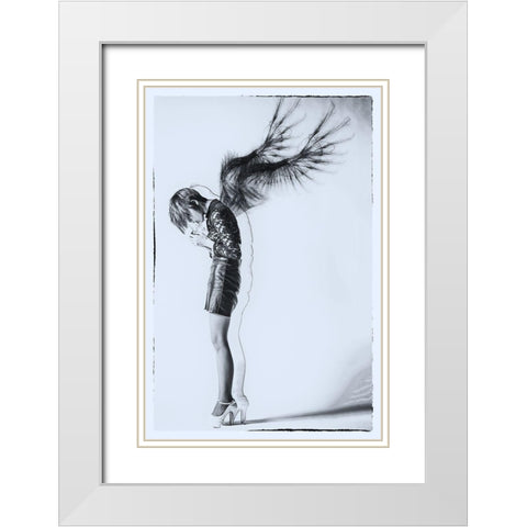 Fallen Angel White Modern Wood Framed Art Print with Double Matting by Kiyota, Daisuke