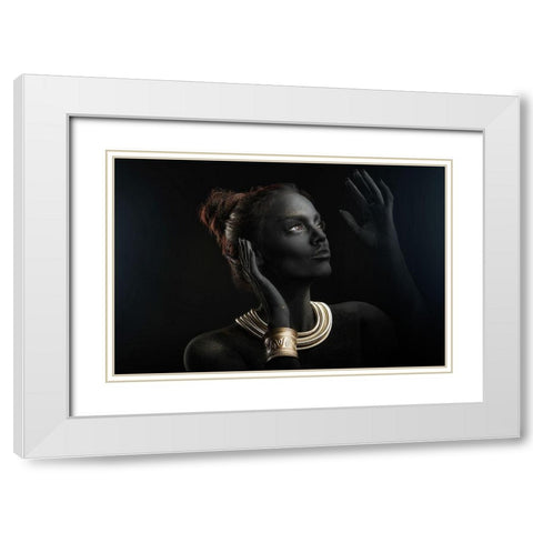 Sofia White Modern Wood Framed Art Print with Double Matting by Dzodan, Bojan