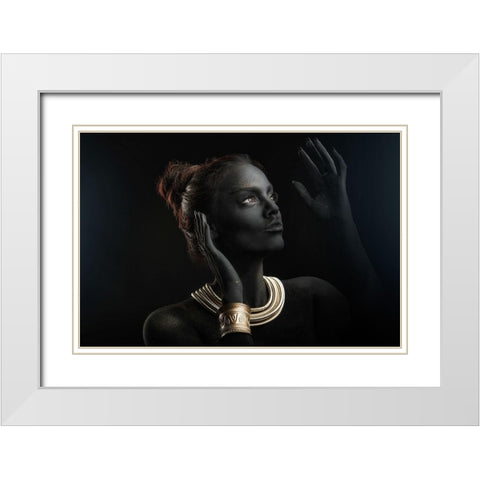 Sofia White Modern Wood Framed Art Print with Double Matting by Dzodan, Bojan