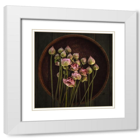 No.18 White Modern Wood Framed Art Print with Double Matting by M, Adirek