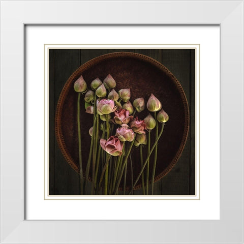 No.18 White Modern Wood Framed Art Print with Double Matting by M, Adirek