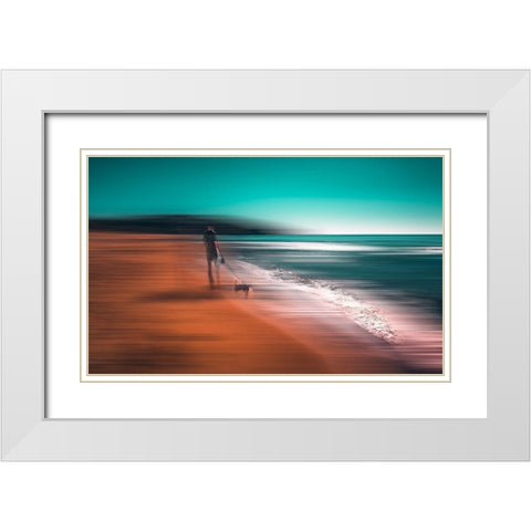 The quiet hours White Modern Wood Framed Art Print with Double Matting by Chiriaco, Carmine