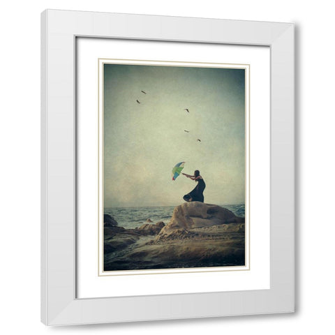 Wind catcher White Modern Wood Framed Art Print with Double Matting by Bekyarova, Svetlana