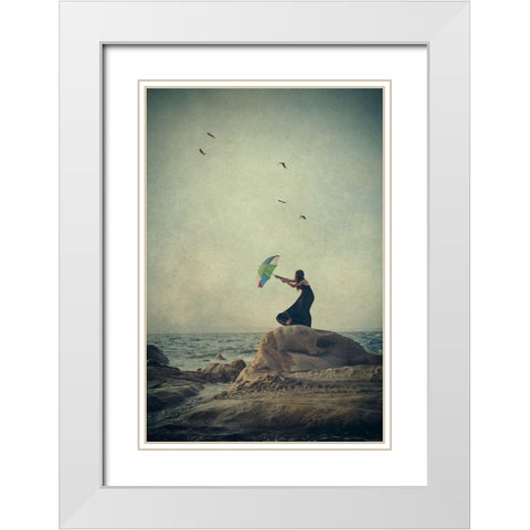 Wind catcher White Modern Wood Framed Art Print with Double Matting by Bekyarova, Svetlana