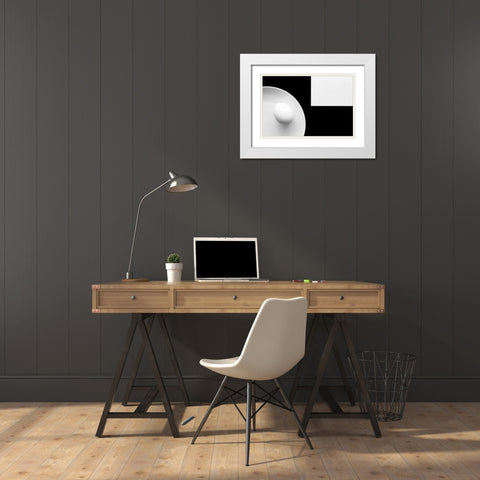 Still life with egg 4 White Modern Wood Framed Art Print with Double Matting by Hrabinsky, Peter