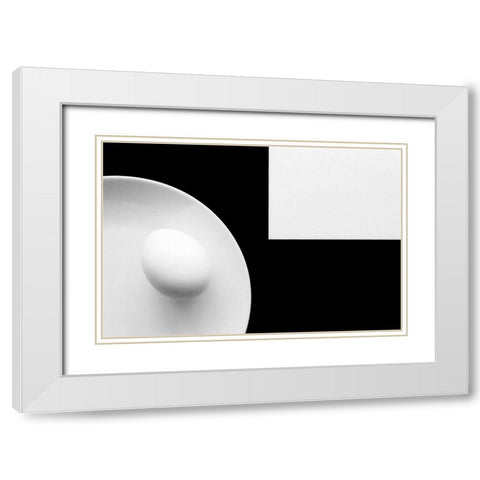 Still life with egg 4 White Modern Wood Framed Art Print with Double Matting by Hrabinsky, Peter