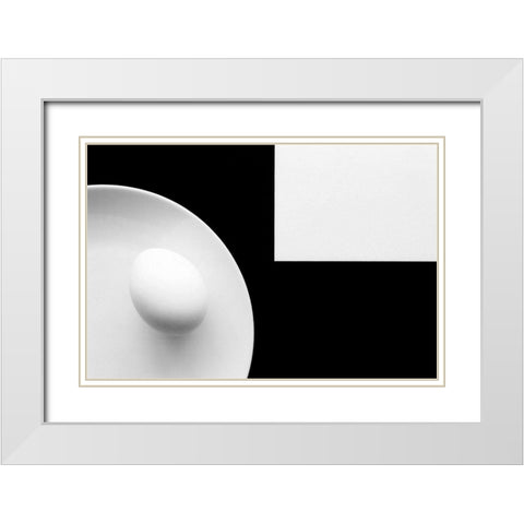Still life with egg 4 White Modern Wood Framed Art Print with Double Matting by Hrabinsky, Peter