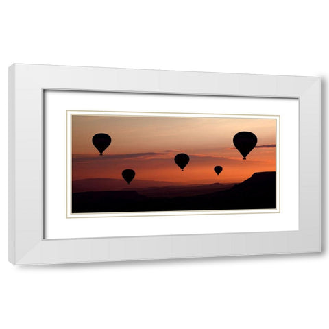 balloons White Modern Wood Framed Art Print with Double Matting by Karci, Engin