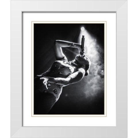 Joy #003 White Modern Wood Framed Art Print with Double Matting by Samuelsson, Anders