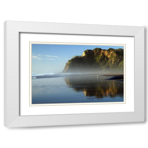 Runner White Modern Wood Framed Art Print with Double Matting by Keca, Dragan