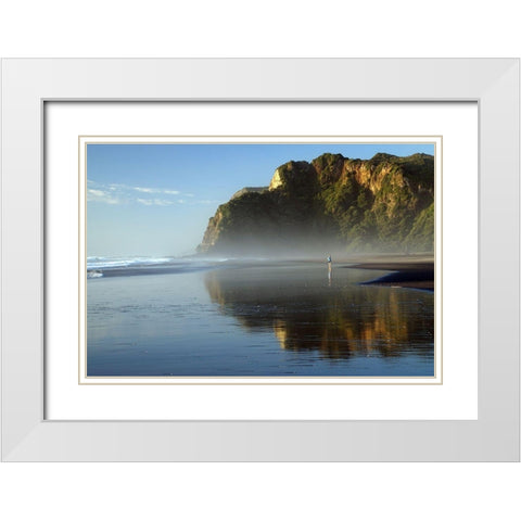 Runner White Modern Wood Framed Art Print with Double Matting by Keca, Dragan