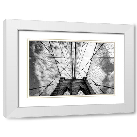 The bridge White Modern Wood Framed Art Print with Double Matting by Nihashi, Susumu