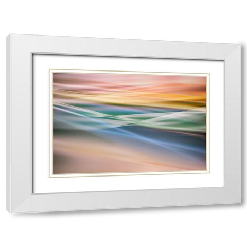 Untitled White Modern Wood Framed Art Print with Double Matting by Or, Keren
