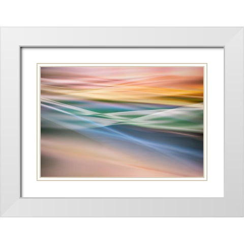 Untitled White Modern Wood Framed Art Print with Double Matting by Or, Keren