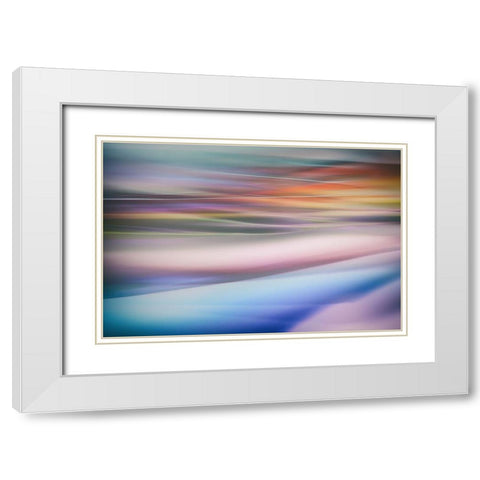 Untitled White Modern Wood Framed Art Print with Double Matting by Or, Keren
