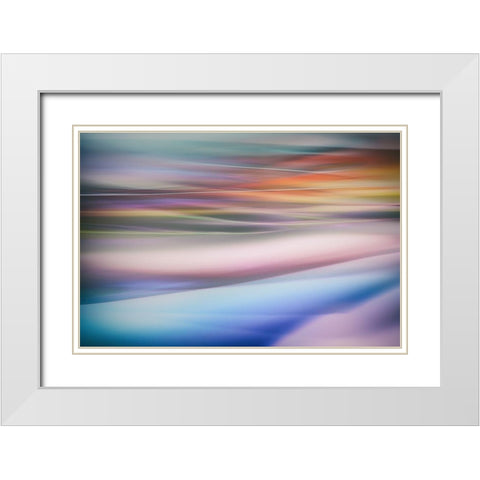 Untitled White Modern Wood Framed Art Print with Double Matting by Or, Keren