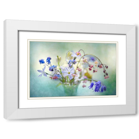 Spring Treasures White Modern Wood Framed Art Print with Double Matting by Parker, Jacky